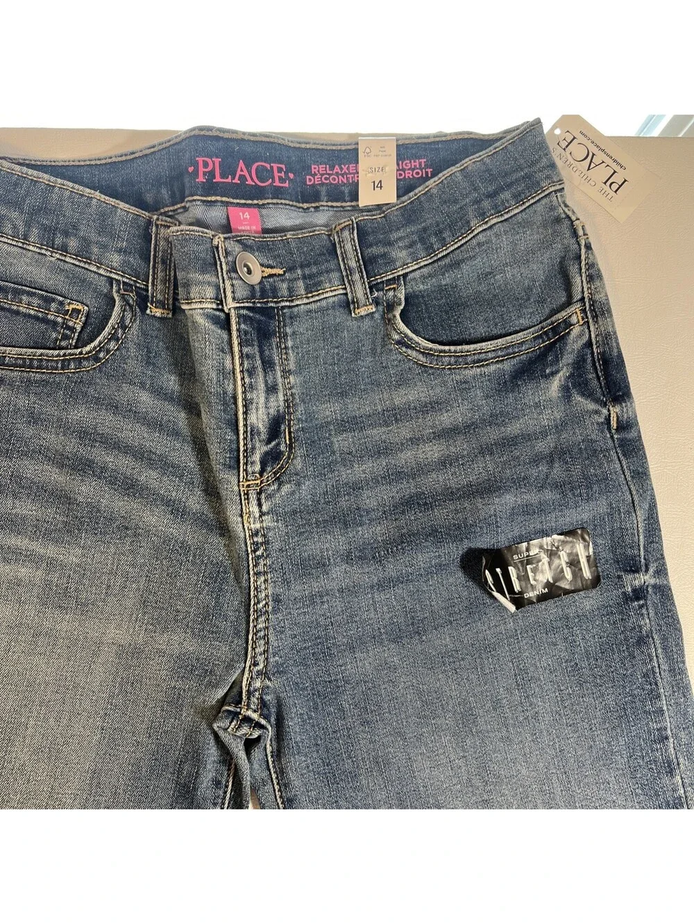 Children’s Place Relaxed Straight Decontracte Droit Super Stretch Denim Jeans 14